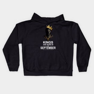 Kings Are Born In September Birthday Gift For Lover Panther Kids Hoodie